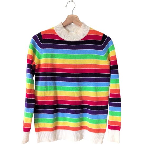 Madeleine Thompson Pullover Cashmere Sweater Small Rainbow Stripe Colorful - Picture 1 of 7